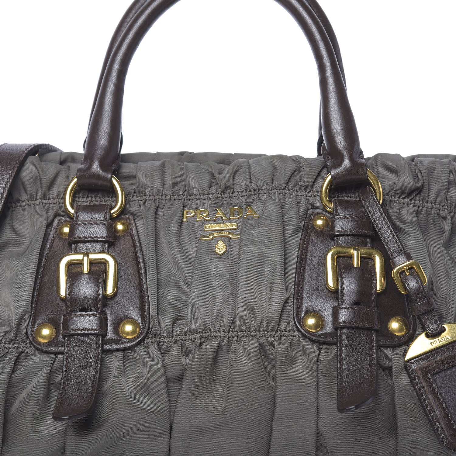 Prada Tessuto Nylon Gaufre Shopping Satchel Fumo 10 of 10