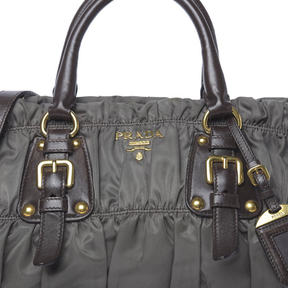 Prada Tessuto Nylon Gaufre Shopping Satchel Fumo 10 of 10