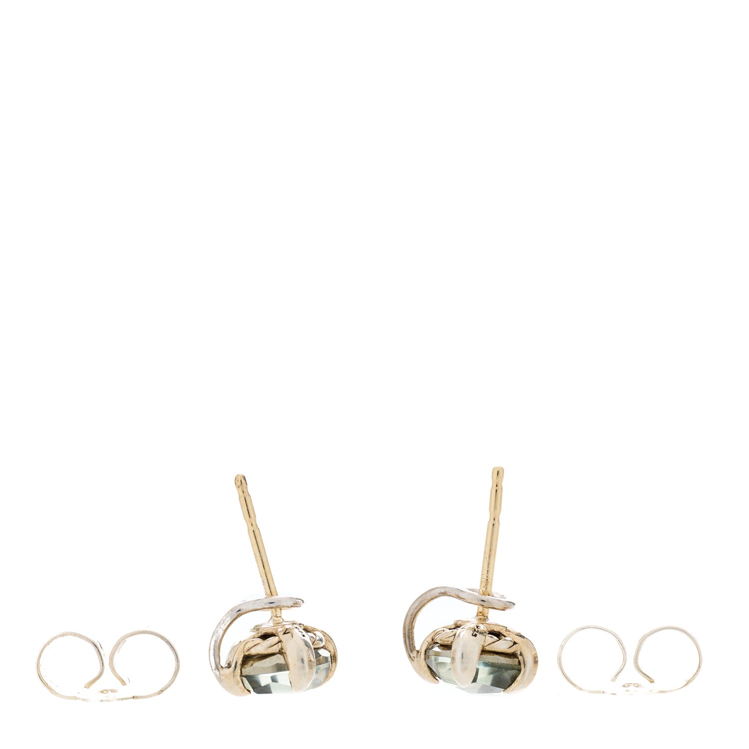 David Yurman Sterling Silver Prasiolite Hematine Drop Earrings 3 of 3