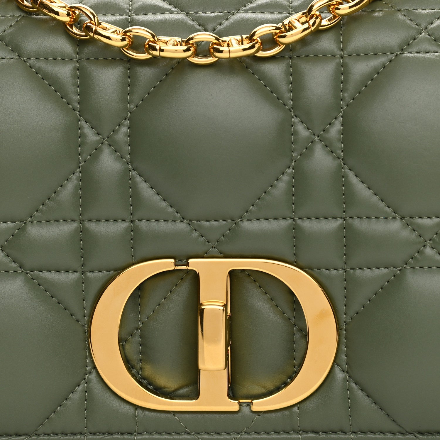 Christian Dior Lambskin Cannage Caro Bag Cedar Green 7 of 9