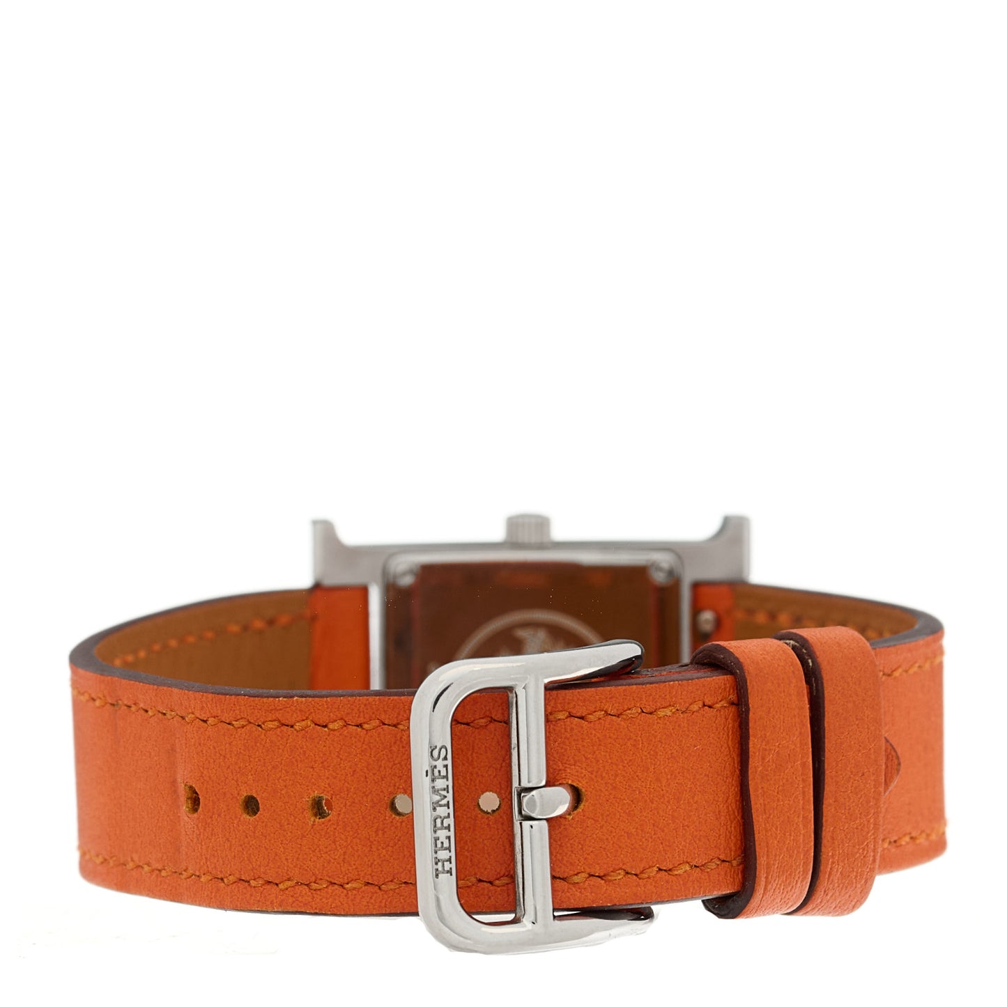 Stainless Steel Swift 21mm Heure H Hour Quartz Watch Orange