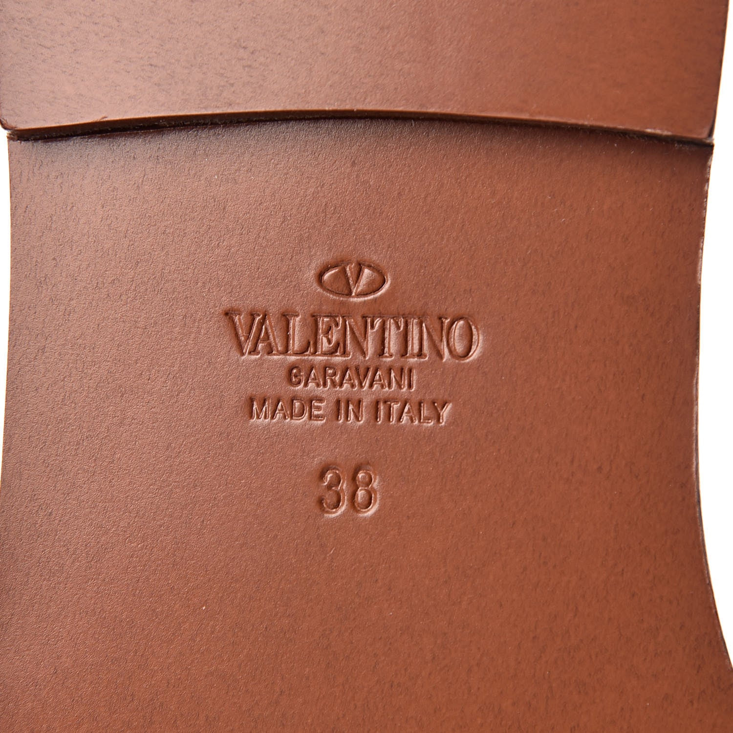 Valentino Garavani Grainy Cowhide Vlogo Flat Slide Sandals 38 Cuoio 6 of 11