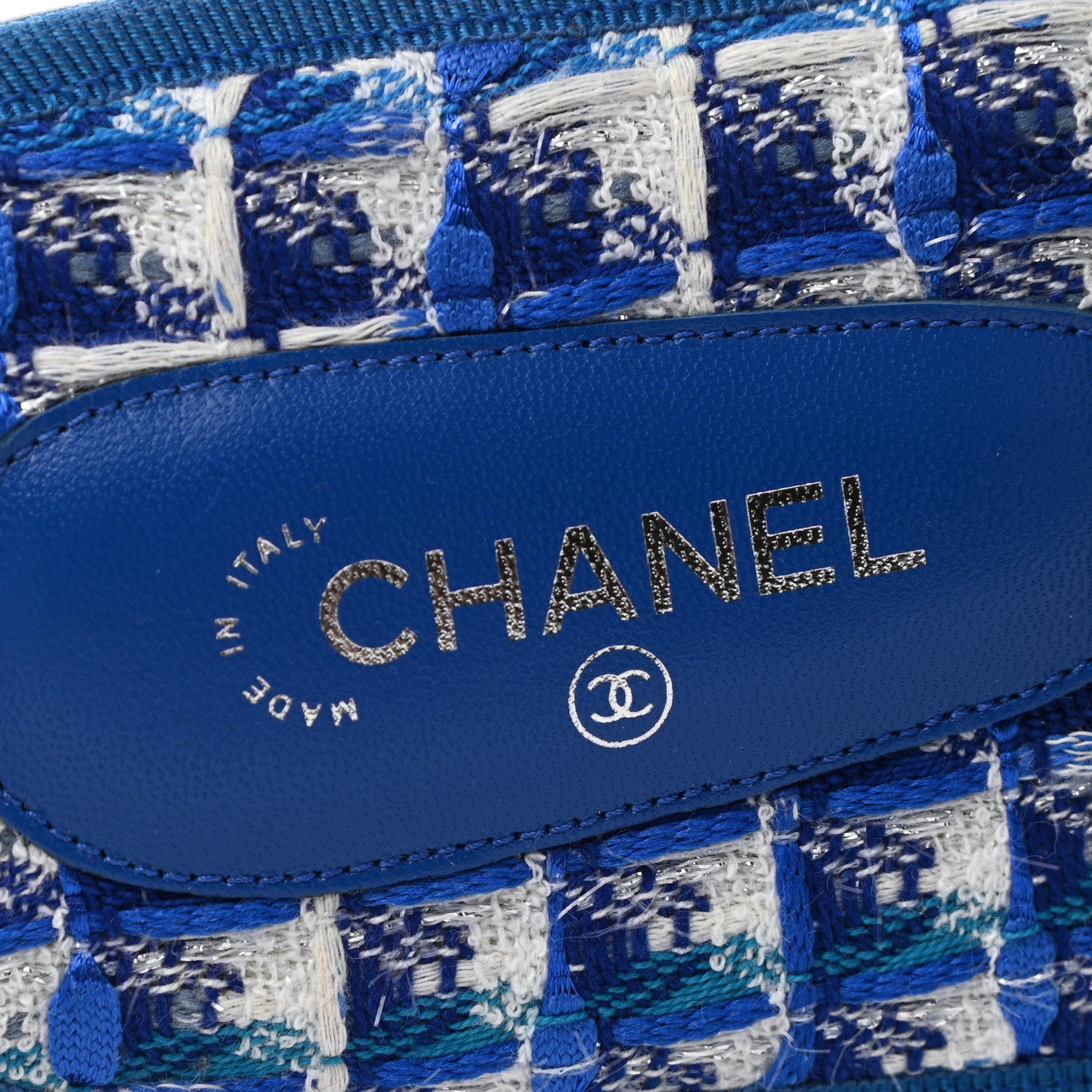 Chanel Tweed Flat Slipper Sandals M Blue 7 of 8