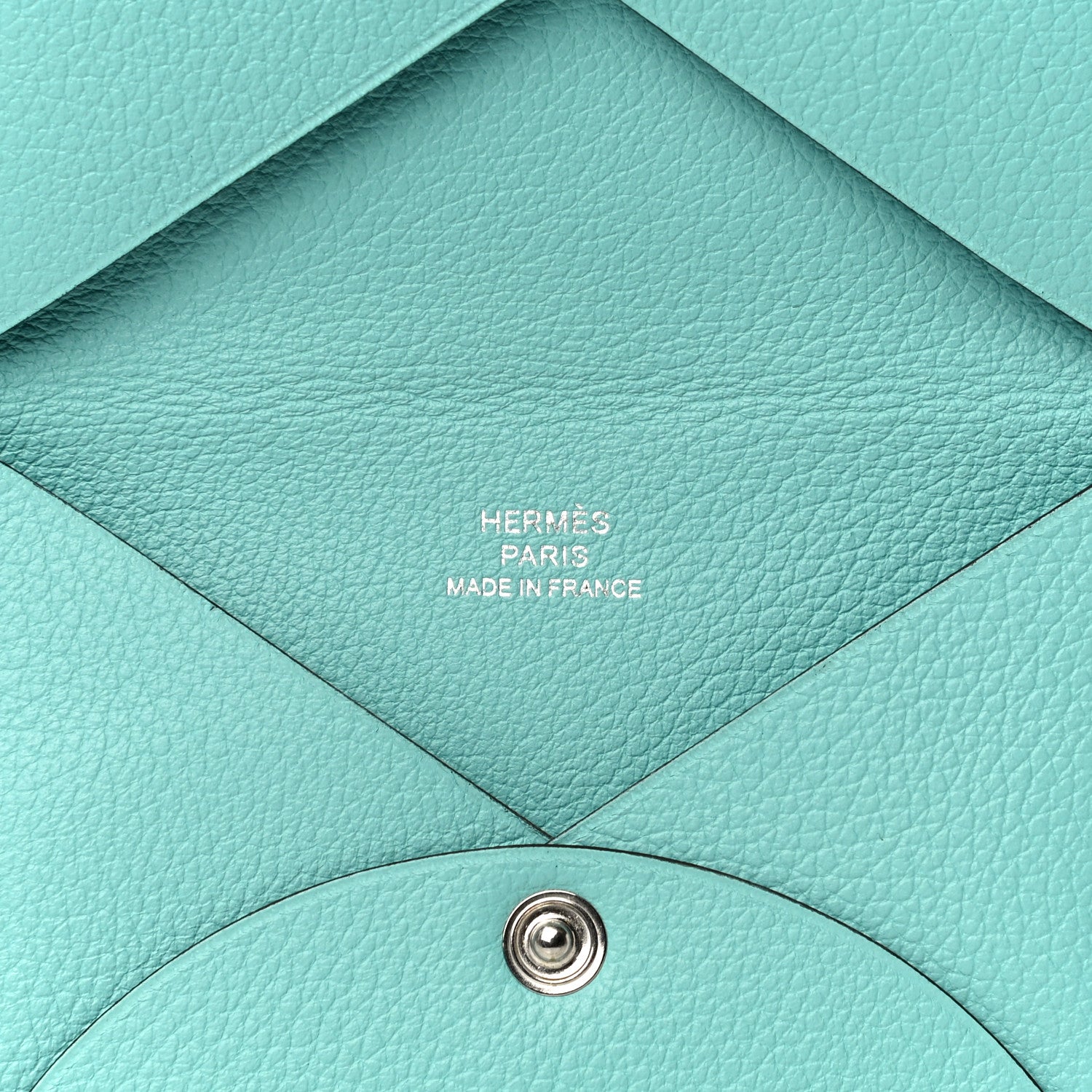 Hermes Evercolor Calvi Card Case Bleu Atoll 6 of 11