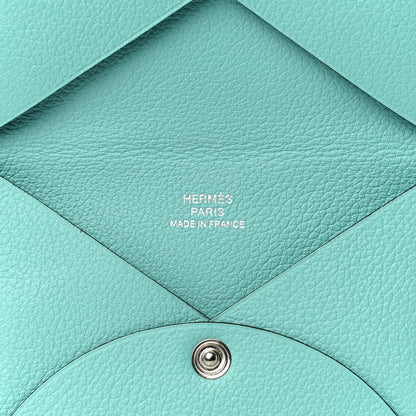 Hermes Evercolor Calvi Card Case Bleu Atoll 6 of 11