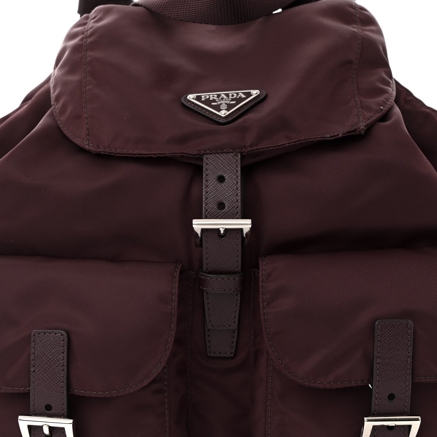 Prada Tessuto Nylon Saffiano Vela Medium Backpack Bordeaux 8 of 11