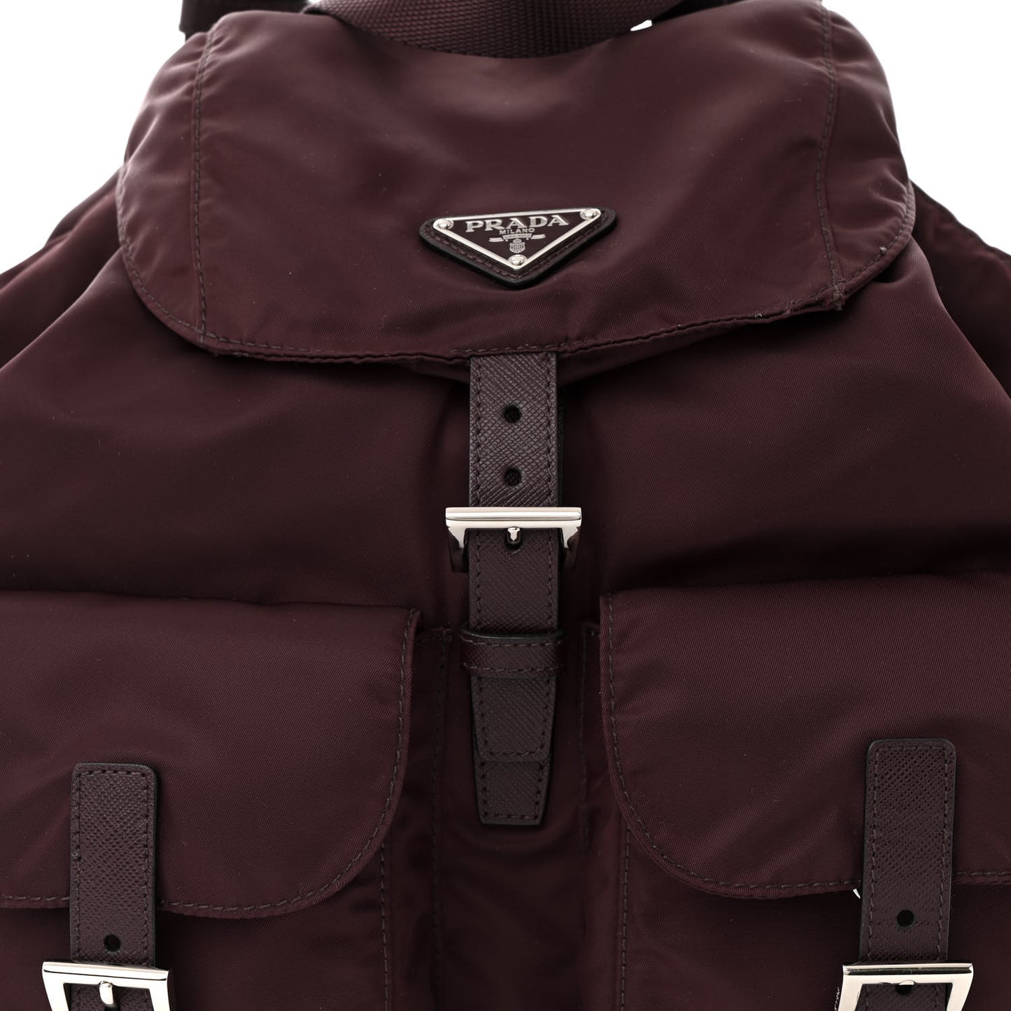 Tessuto Nylon Saffiano Vela Medium Backpack Bordeaux