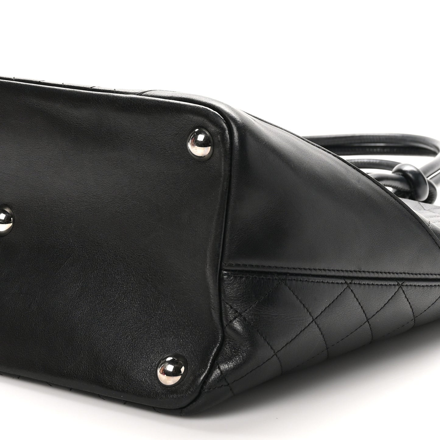 Calfskin Quilted Large Cambon Tote Black