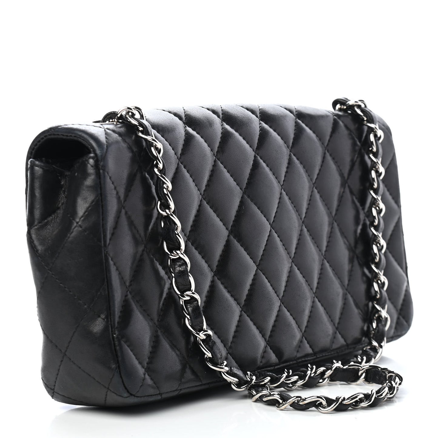 Lambskin Quilted East West Flap Black