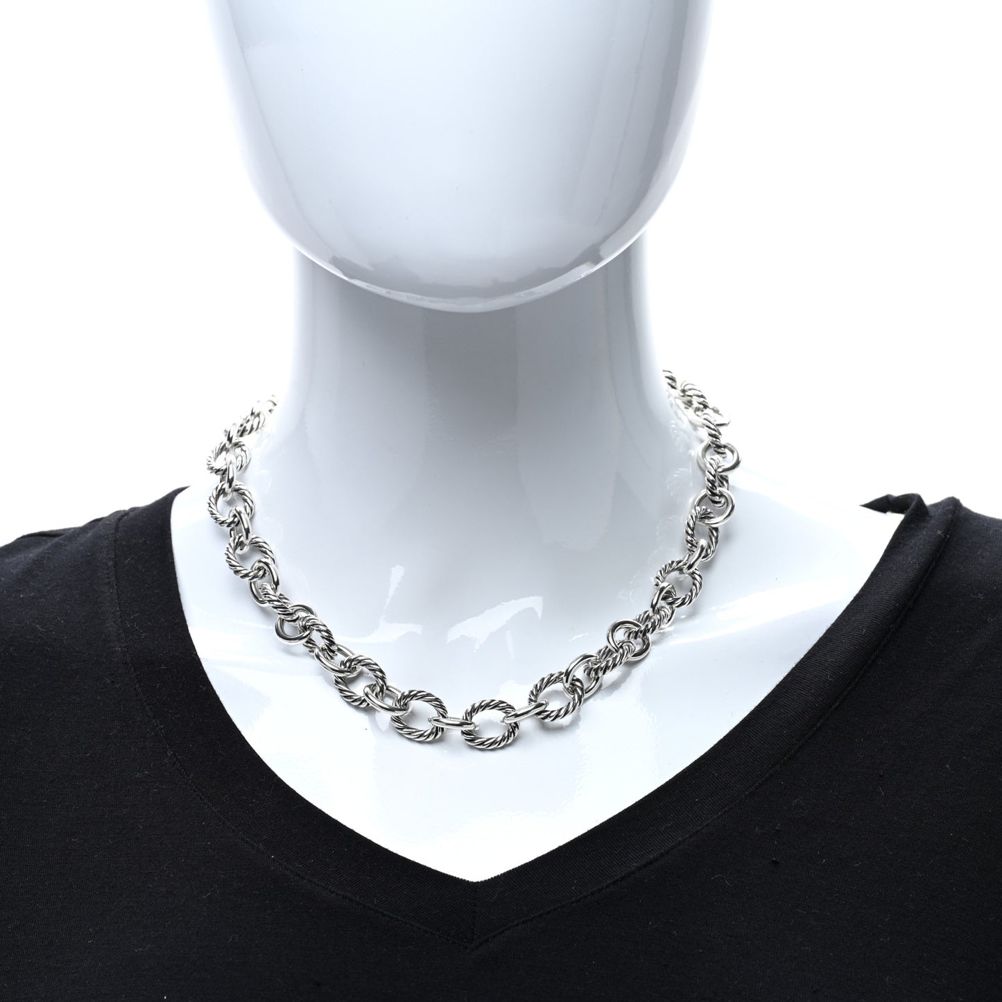 Sterling Silver 12mm Large Oval Link Necklace