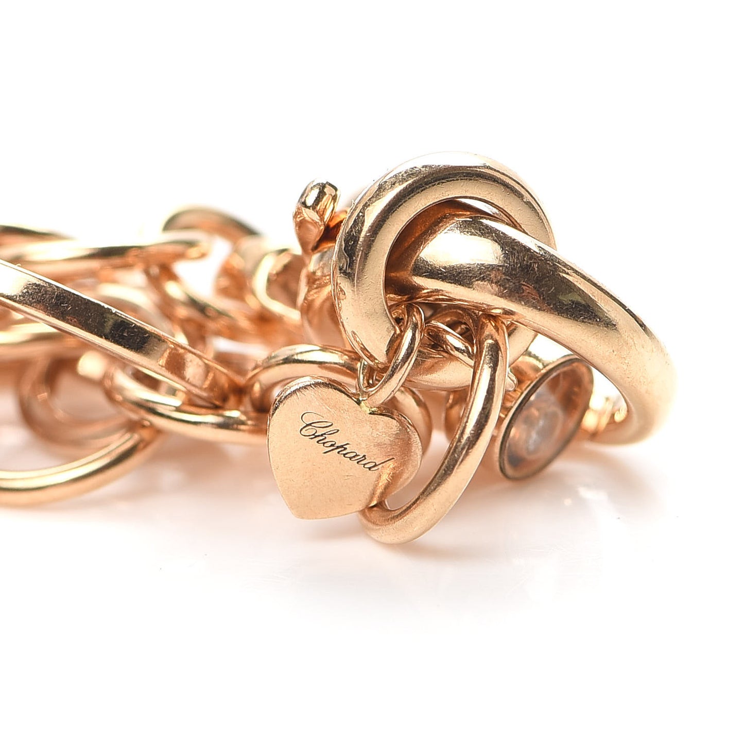 18K Rose Gold Happy Diamond Circle Link Bracelet