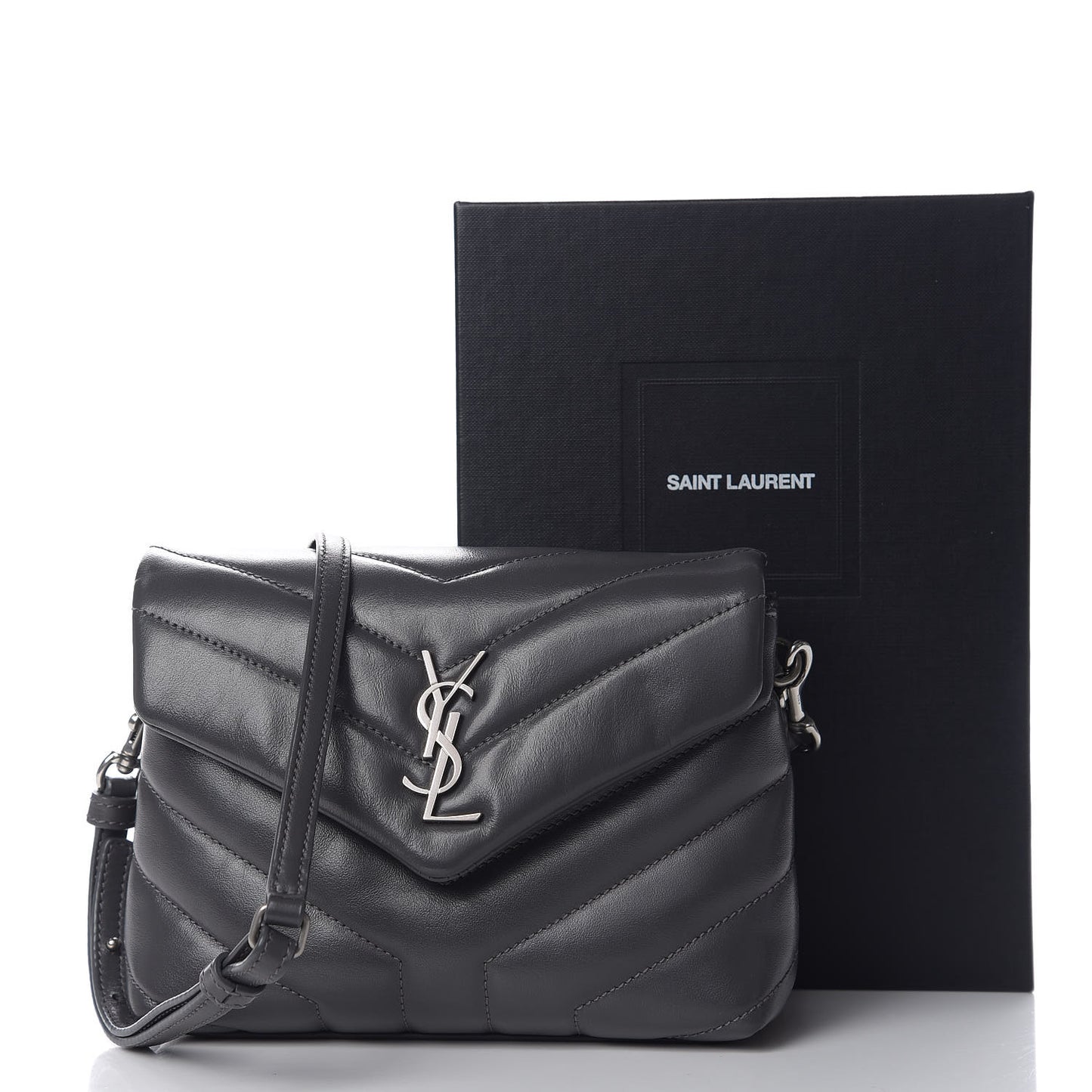 Calfskin Y Quilted Monogram Toy Loulou Crossbody Bag Asphalt