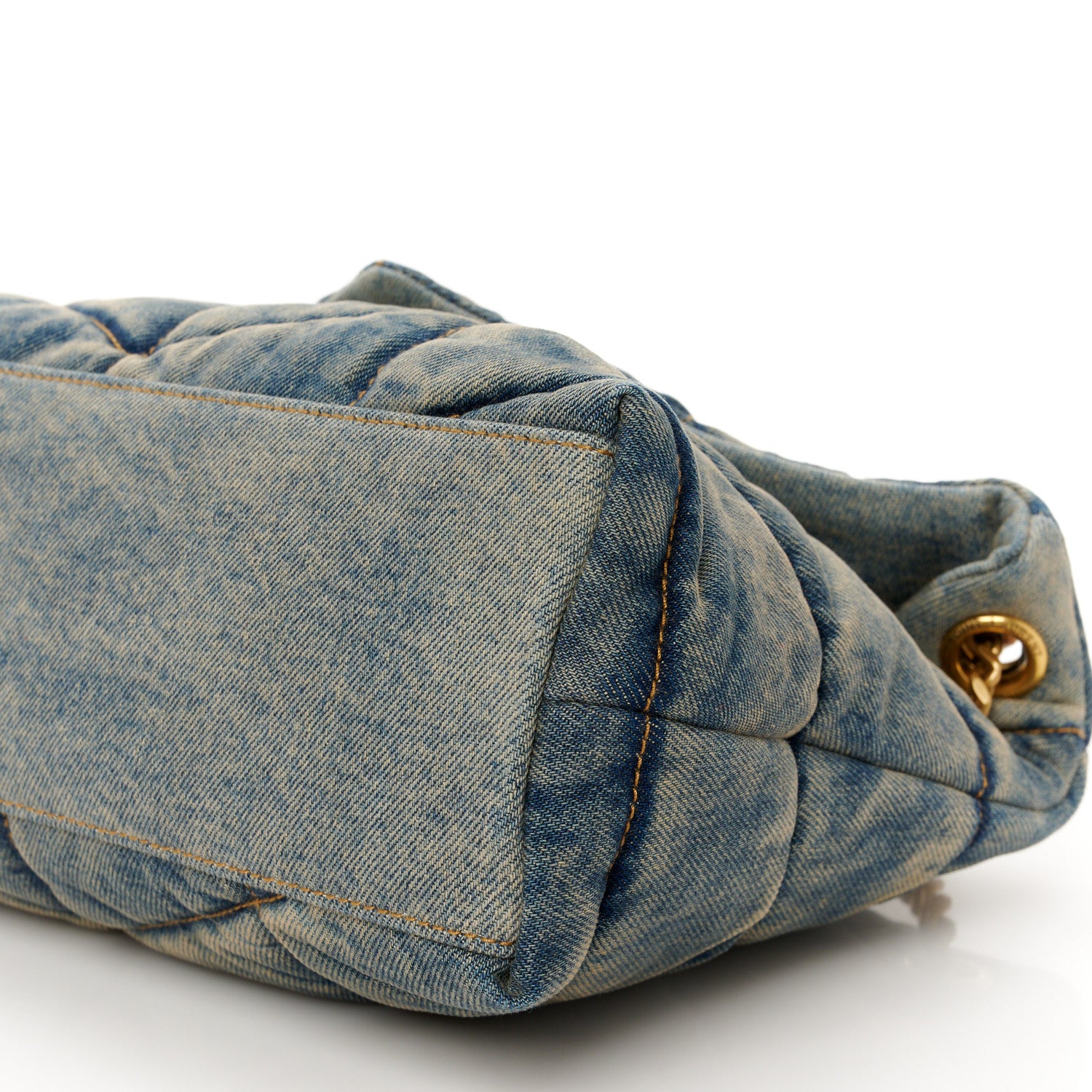Saint Laurent Denim Quilted Small Loulou Puffer Monogram Chain Satchel Blue Cinnamon 10 of 10