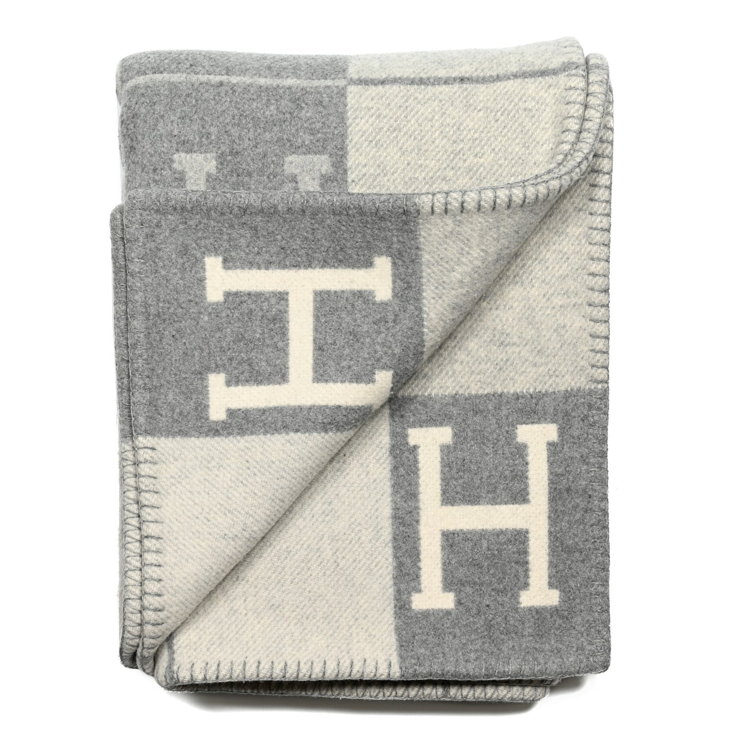Wool Cashmere Avalon III Blanket Ecru Gris Clair