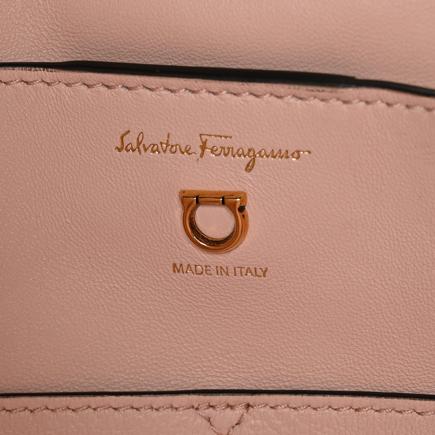 Salvatore Ferragamo Calfskin Gancini Embossed Trifolio Tote Bag Black 7 of 7