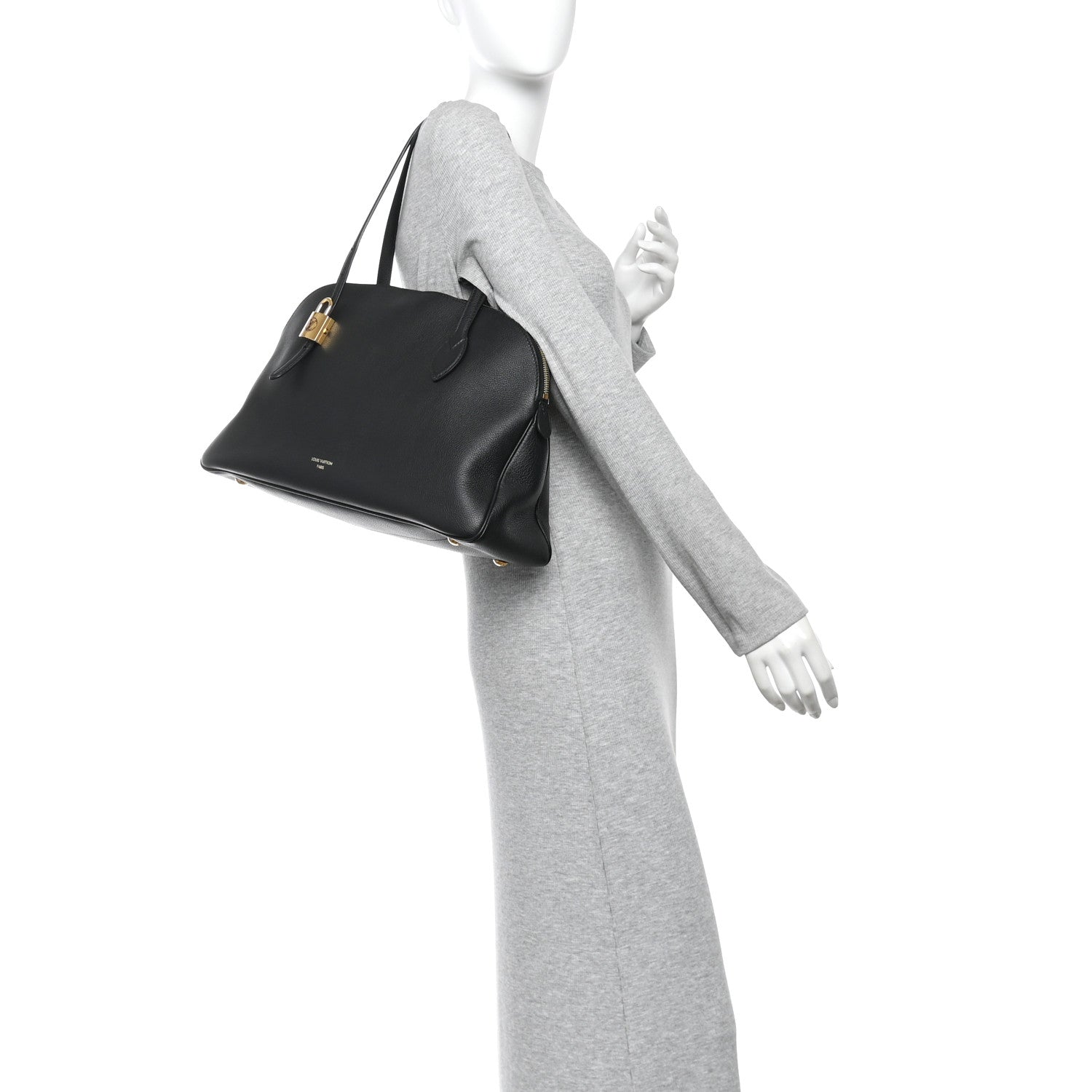 Louis Vuitton Grained Calfskin Low Key Duffle Tote Black 2 of 9