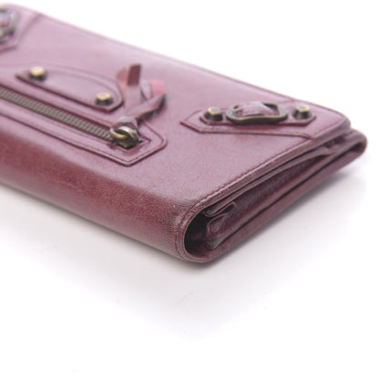Balenciaga Agneau Classic Hardware Money Wallet Cassis 11 of 12