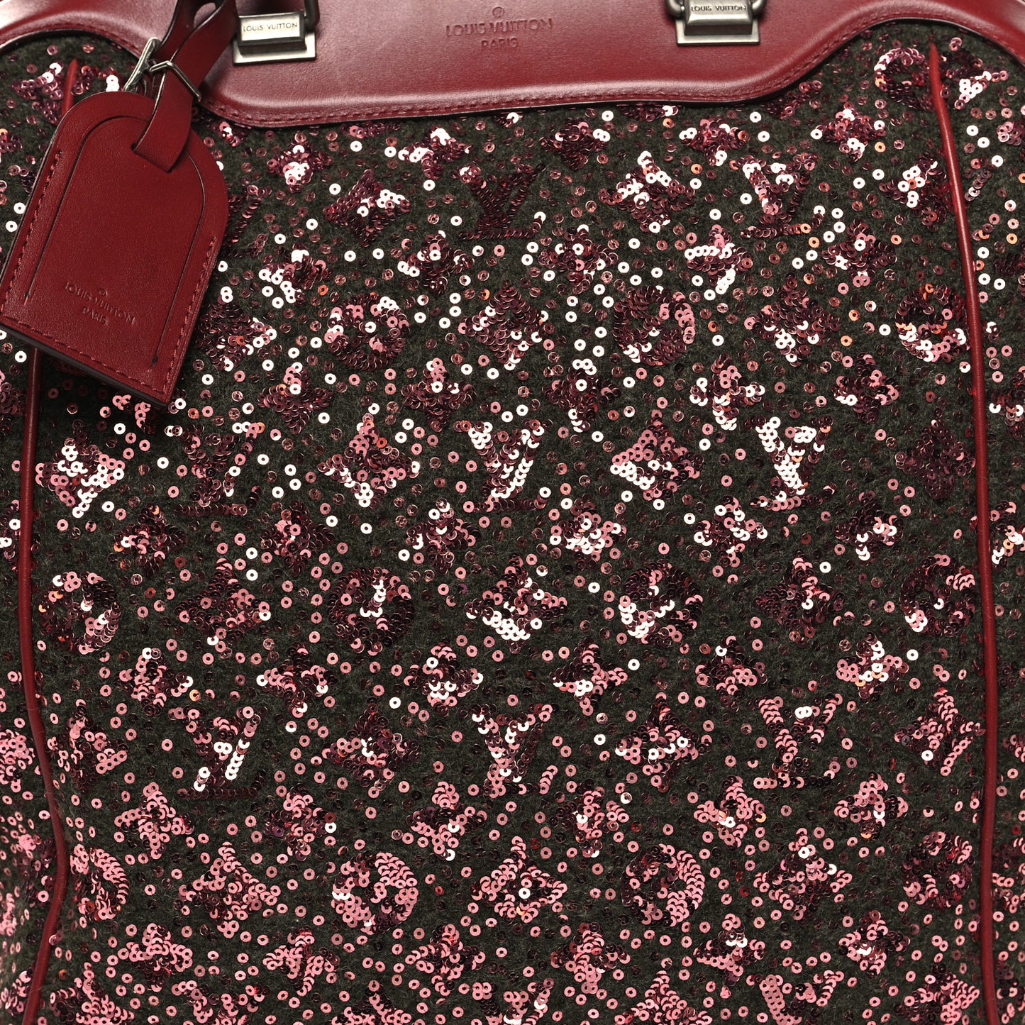Sequin Monogram Sunshine Express North South Burgundy