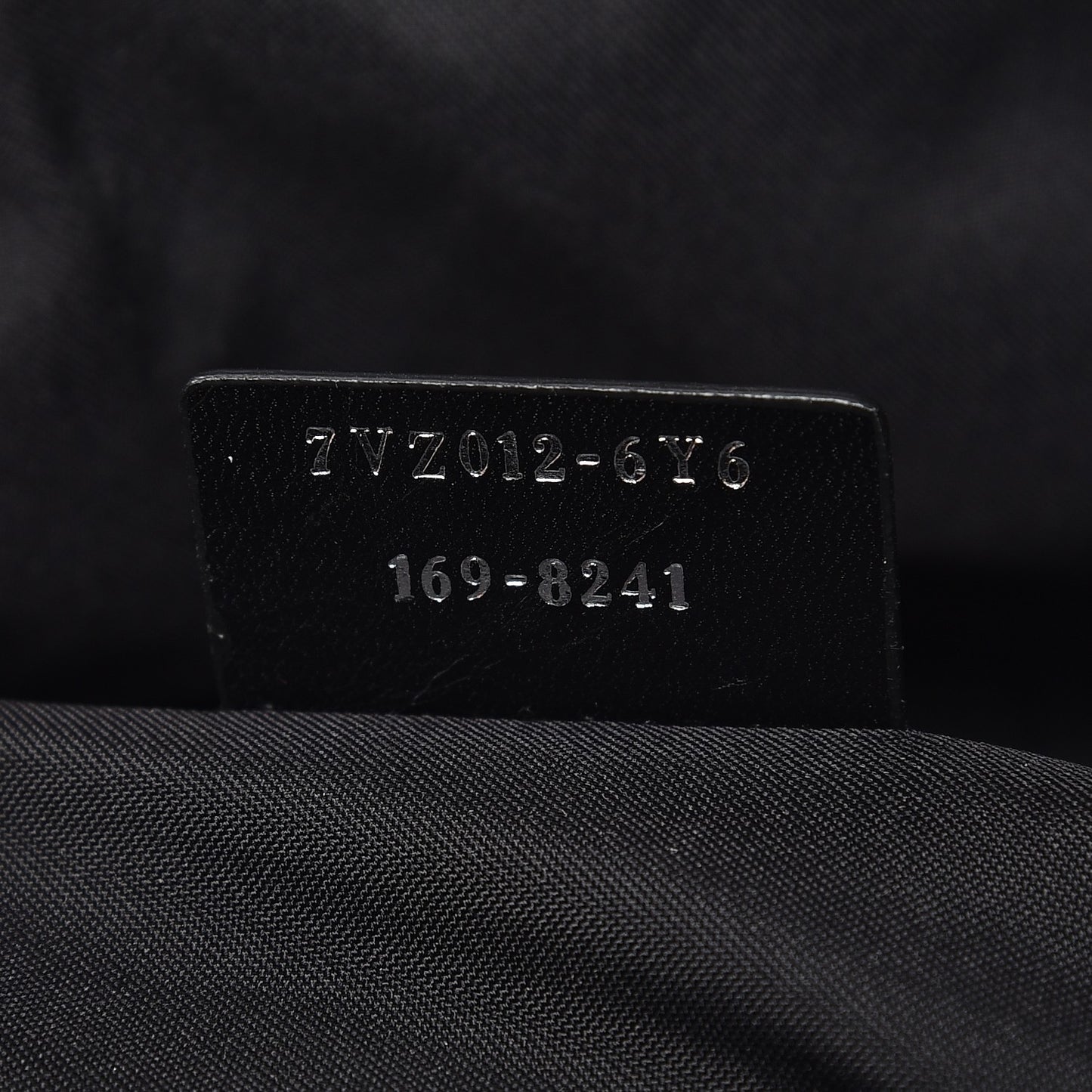 Nylon Calfskin Shearling Emoticon Backpack Black