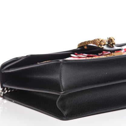 Gucci Calfskin Web Floral Embroidered Medium Dionysus Shoulder Bag Black 8 of 10