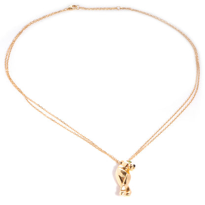 Cartier 18k Yellow Gold Tsavorite Onyx Panthere de Necklace 3 of 9