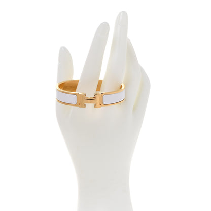 Hermes Enamel Narrow Clic Clac H Bracelet PM White 2 of 5