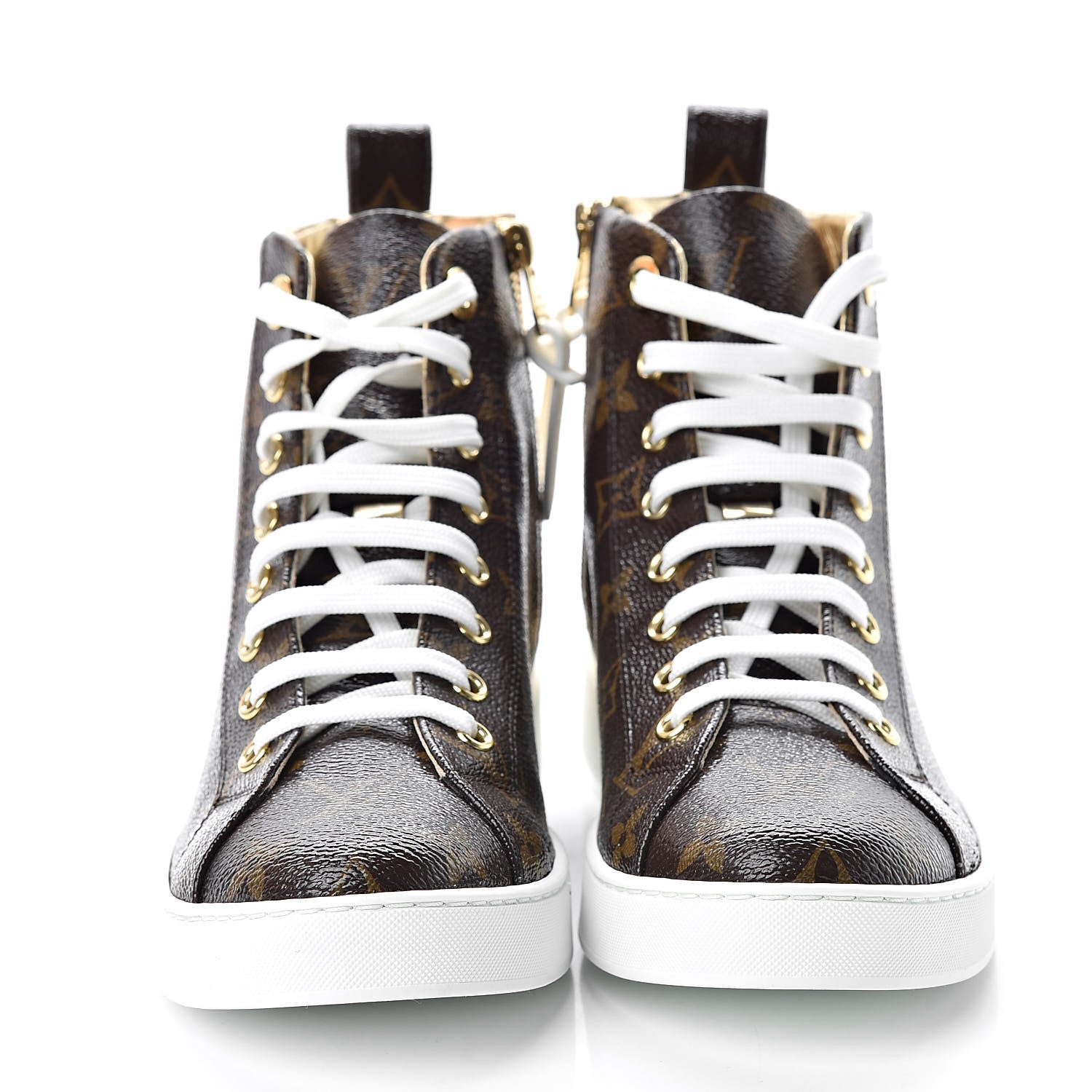 Louis Vuitton Patent Monogram Stellar Sneaker Boots 36 Gold 2 of 8