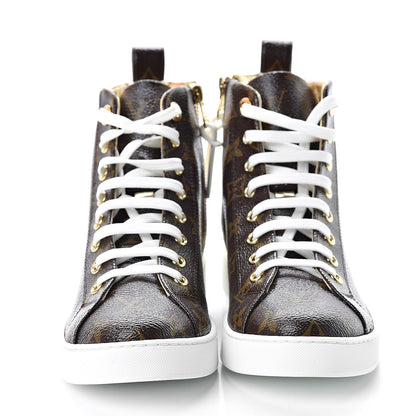 Louis Vuitton Patent Monogram Stellar Sneaker Boots 36 Gold 2 of 8
