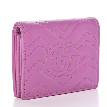 Gucci Calfskin Matelasse GG Marmont Card Case Candy Mousse 3 of 15