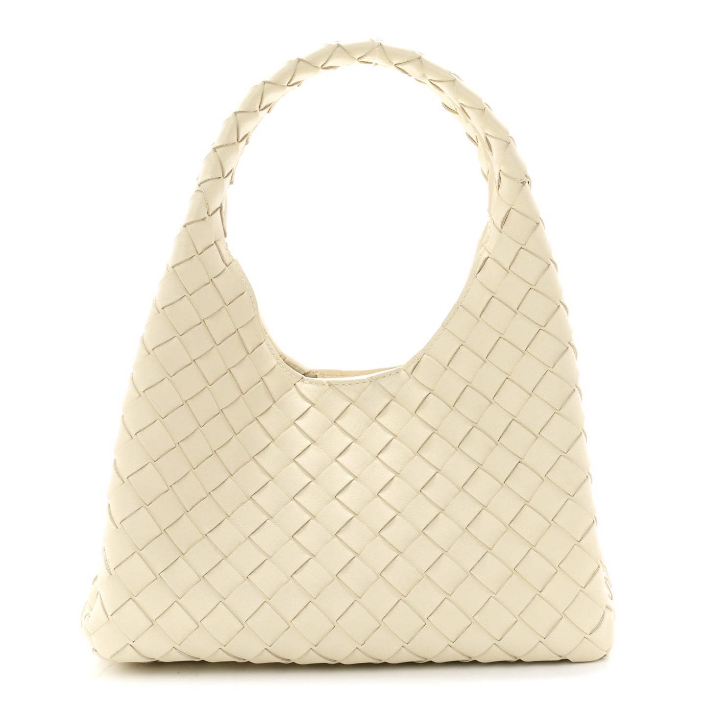 Nappa Intrecciato Small Campana Shoulder Bag Sea Salt