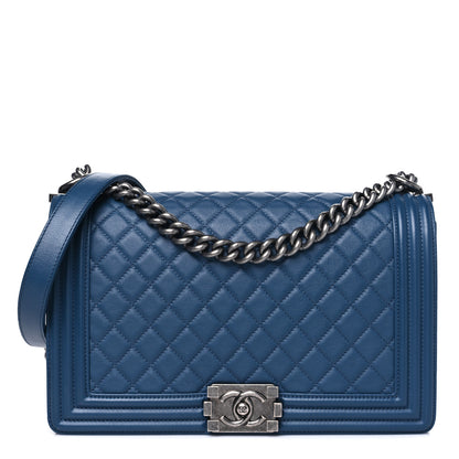 Chanel Calfskin Quilted New Medium Boy Flap Dark Blue 1 of 12