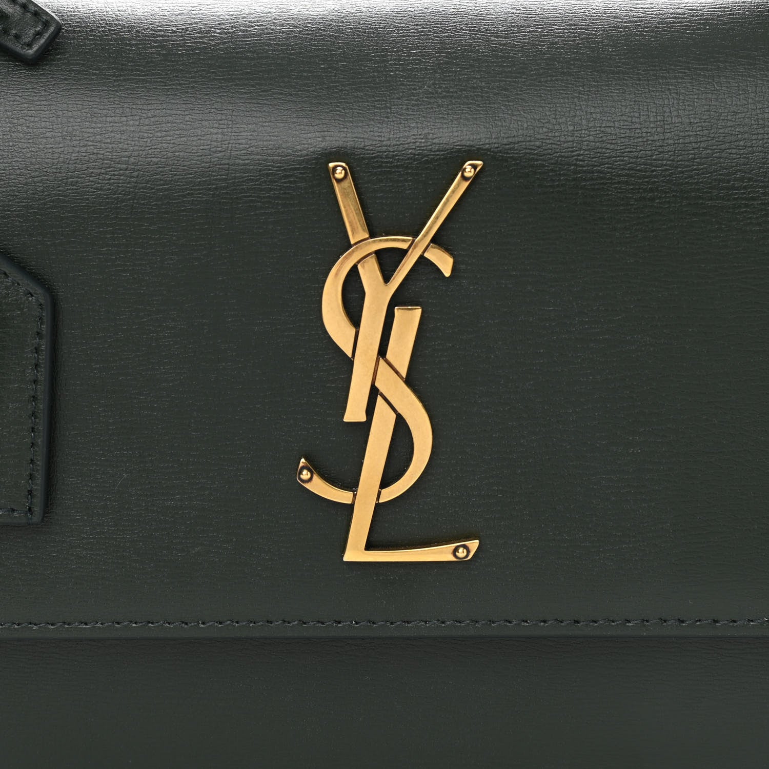 Saint Laurent Calfskin Medium Monogram Sunset New Vert Fonce 9 of 11