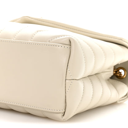 Saint Laurent Calfskin Y Quilted Monogram Small Loulou Chain Satchel Crema Soft 9 of 10