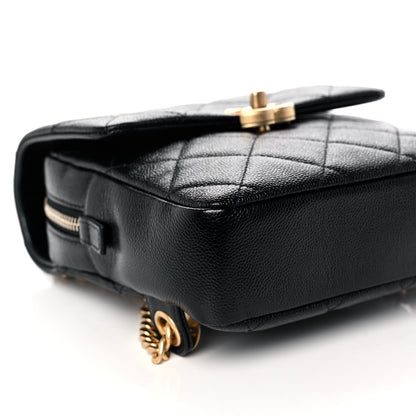 Chanel Shiny Caviar Quilted Chain Melody Backpack Black 9 of 11