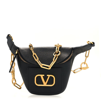 Valentino Garavani Grained Calfskin VSling Chain Belt Bag Black 1 of 10