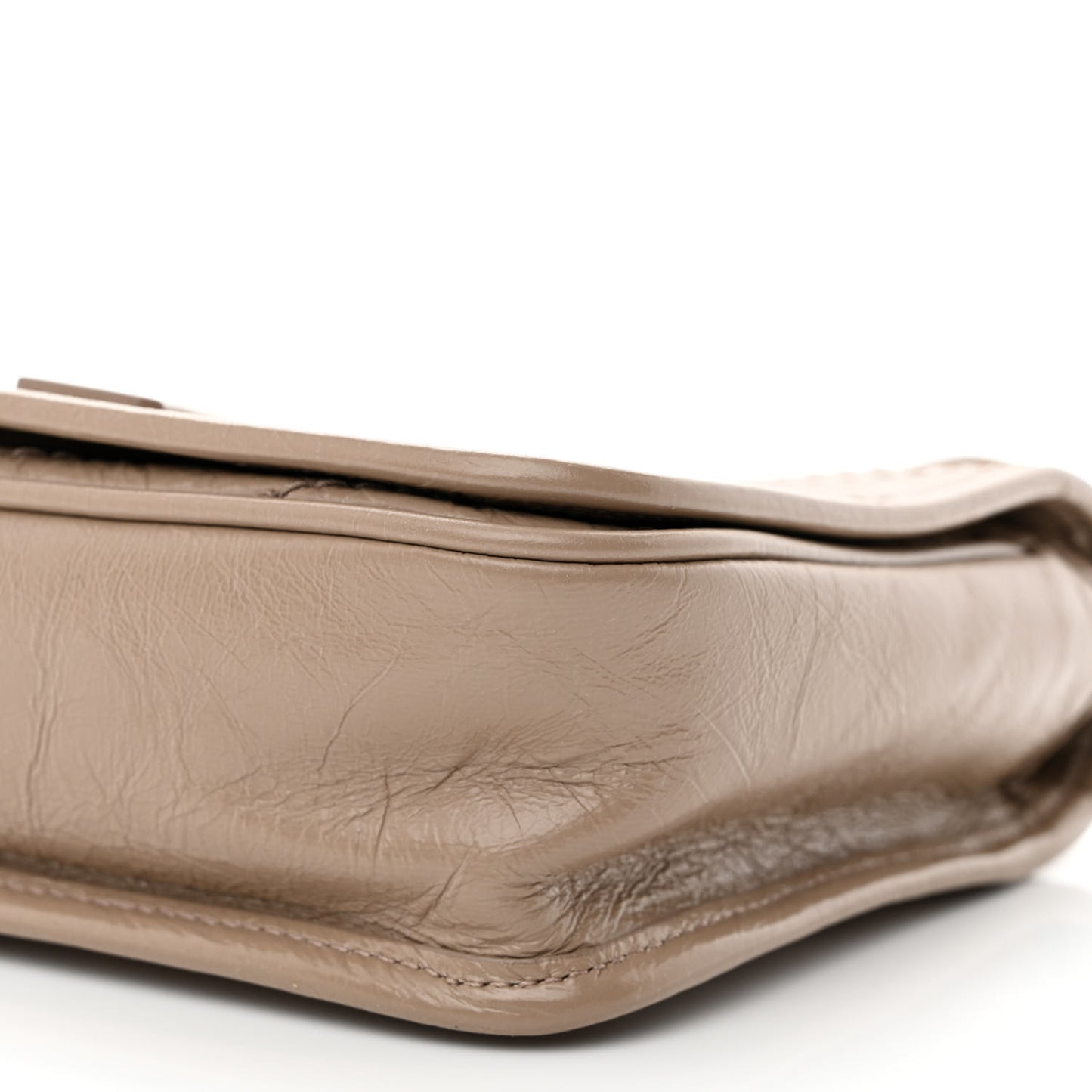 Crinkled Calfskin Matelasse Monogram Niki Chain Wallet Dusty Grey
