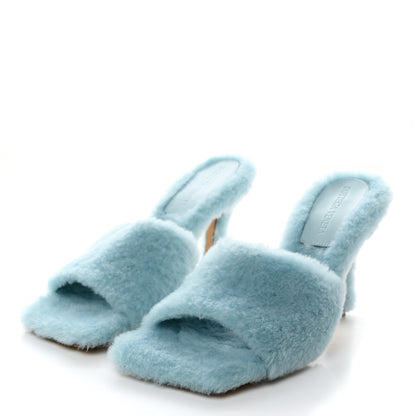 Bottega Veneta Cozy Fur Lido 90mm Mule Sandals 37 Pale Blue 3 of 8