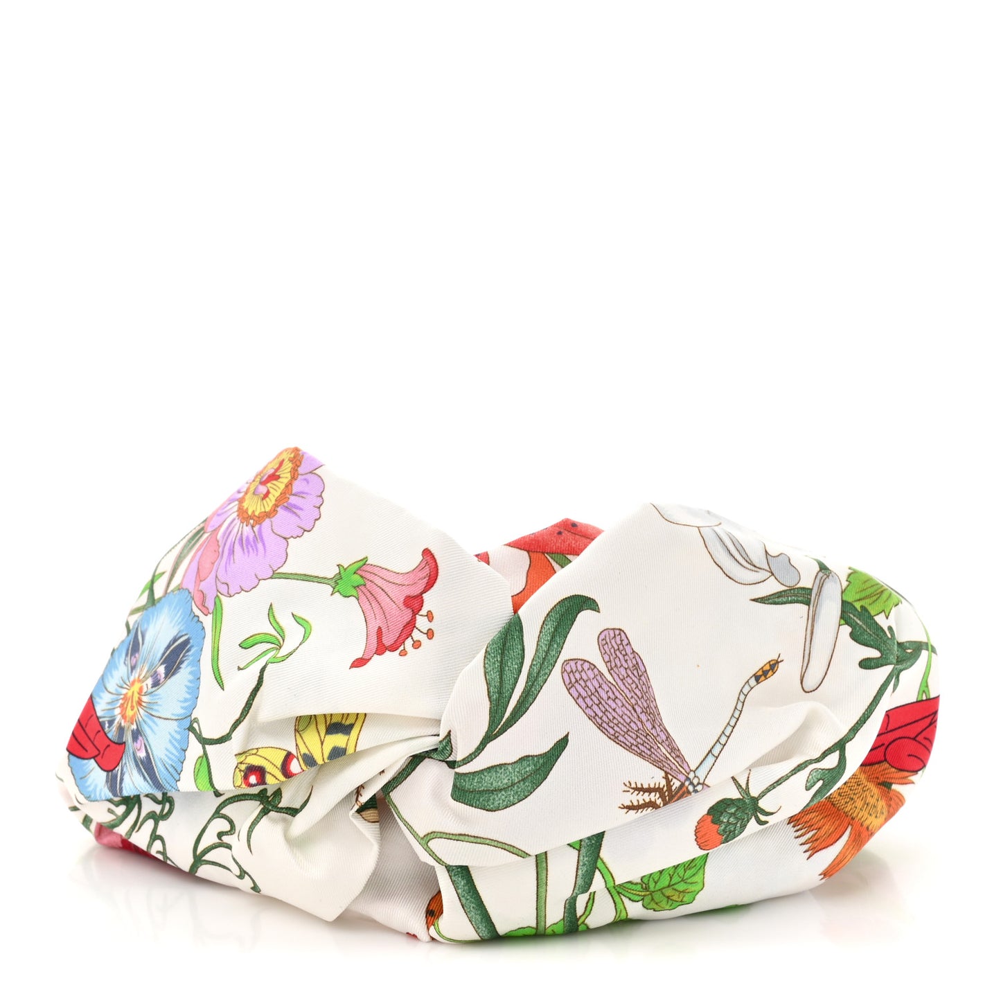 Silk Floral Headband L White Multicolor