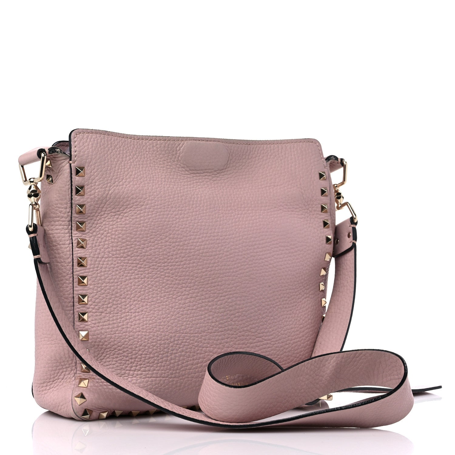 Valentino Garavani Pebbled Calfskin Small Rockstud Flip-Lock Messenger Bag Water Rose 3 of 16