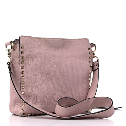 Valentino Garavani Pebbled Calfskin Small Rockstud Flip-Lock Messenger Bag Water Rose 3 of 16
