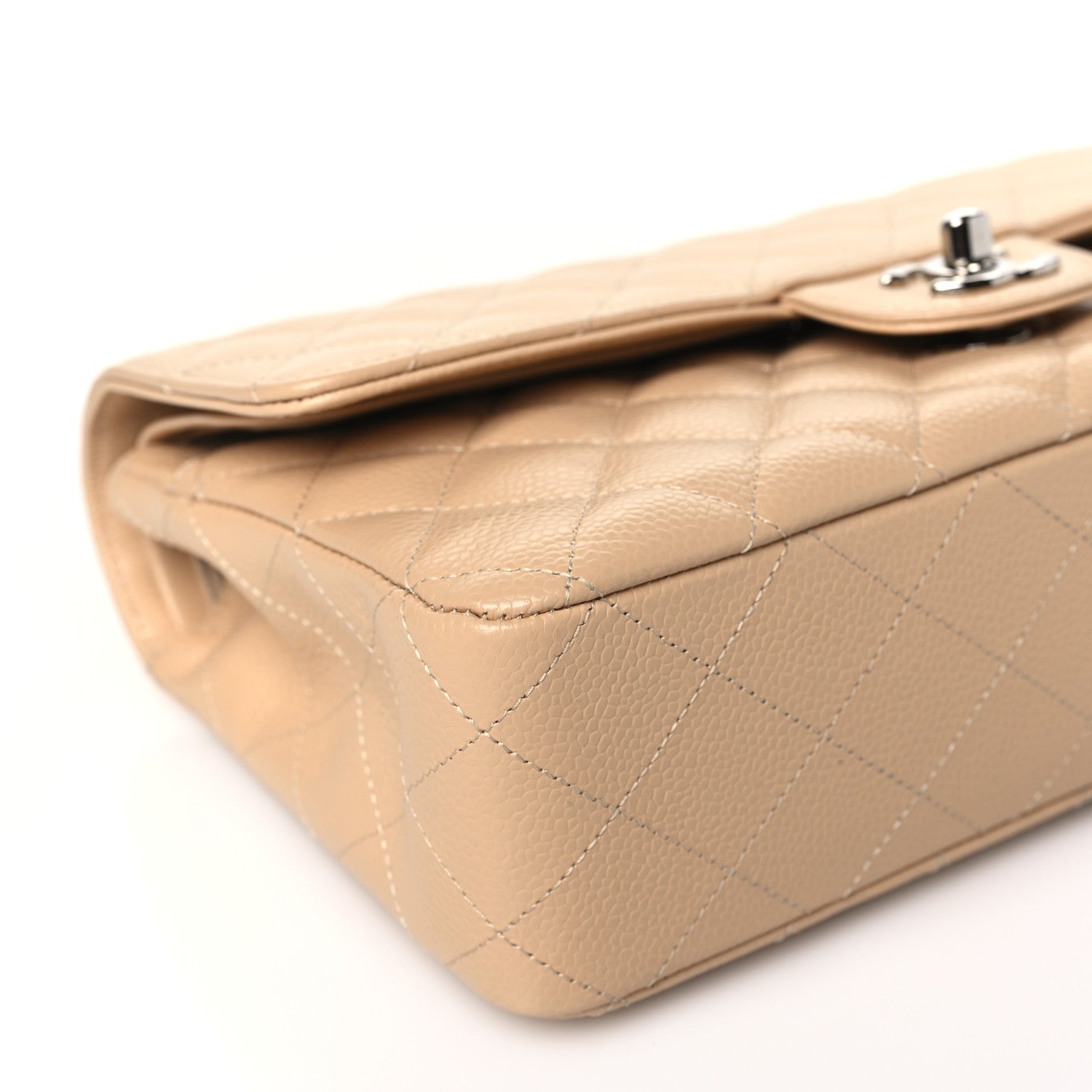 Chanel Caviar Quilted Medium Double Flap Beige 9 of 10