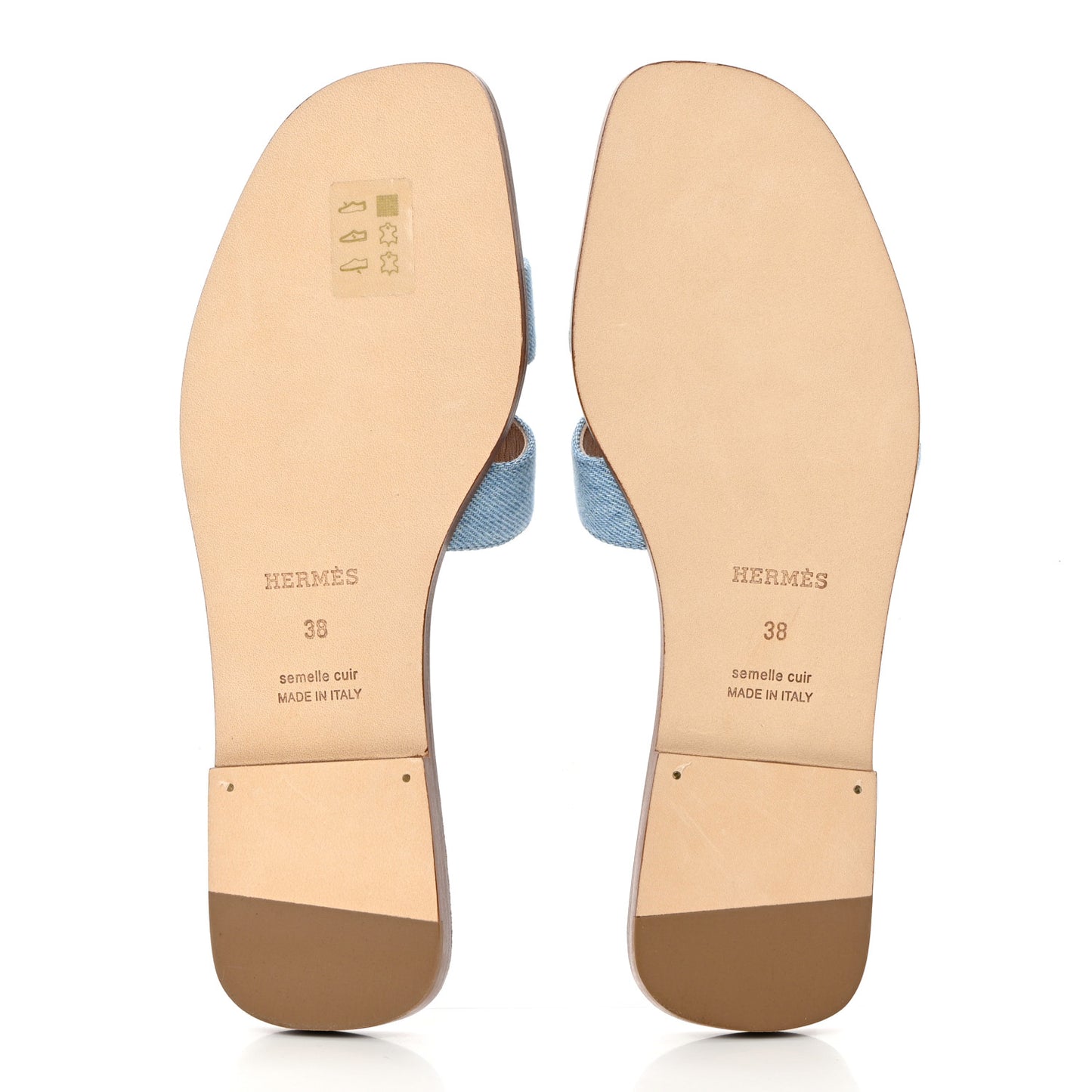 Denim Canvas Oran Sandals 38 Bleu Clair
