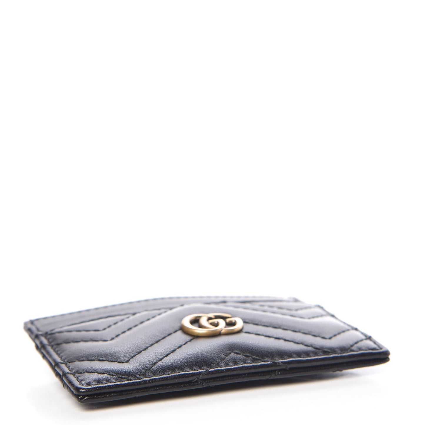 Calfskin Matelasse GG Marmont Card Holder Black