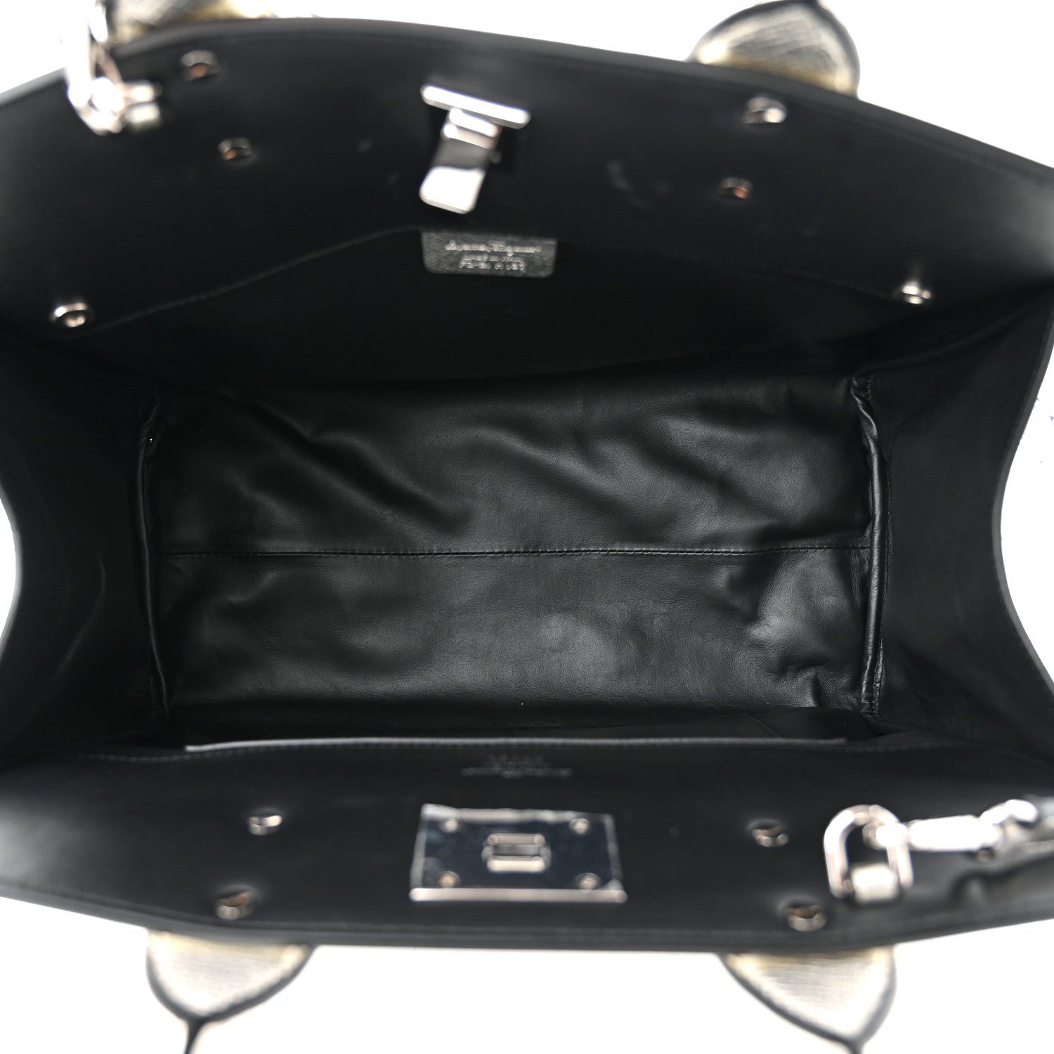 Salvatore Ferragamo Metallic Hammered Calfskin Studio Top Handle Bag Silver 6 of 11