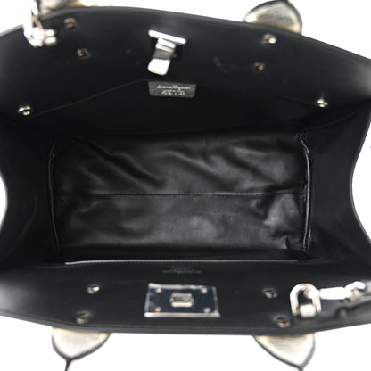 Salvatore Ferragamo Metallic Hammered Calfskin Studio Top Handle Bag Silver 6 of 11