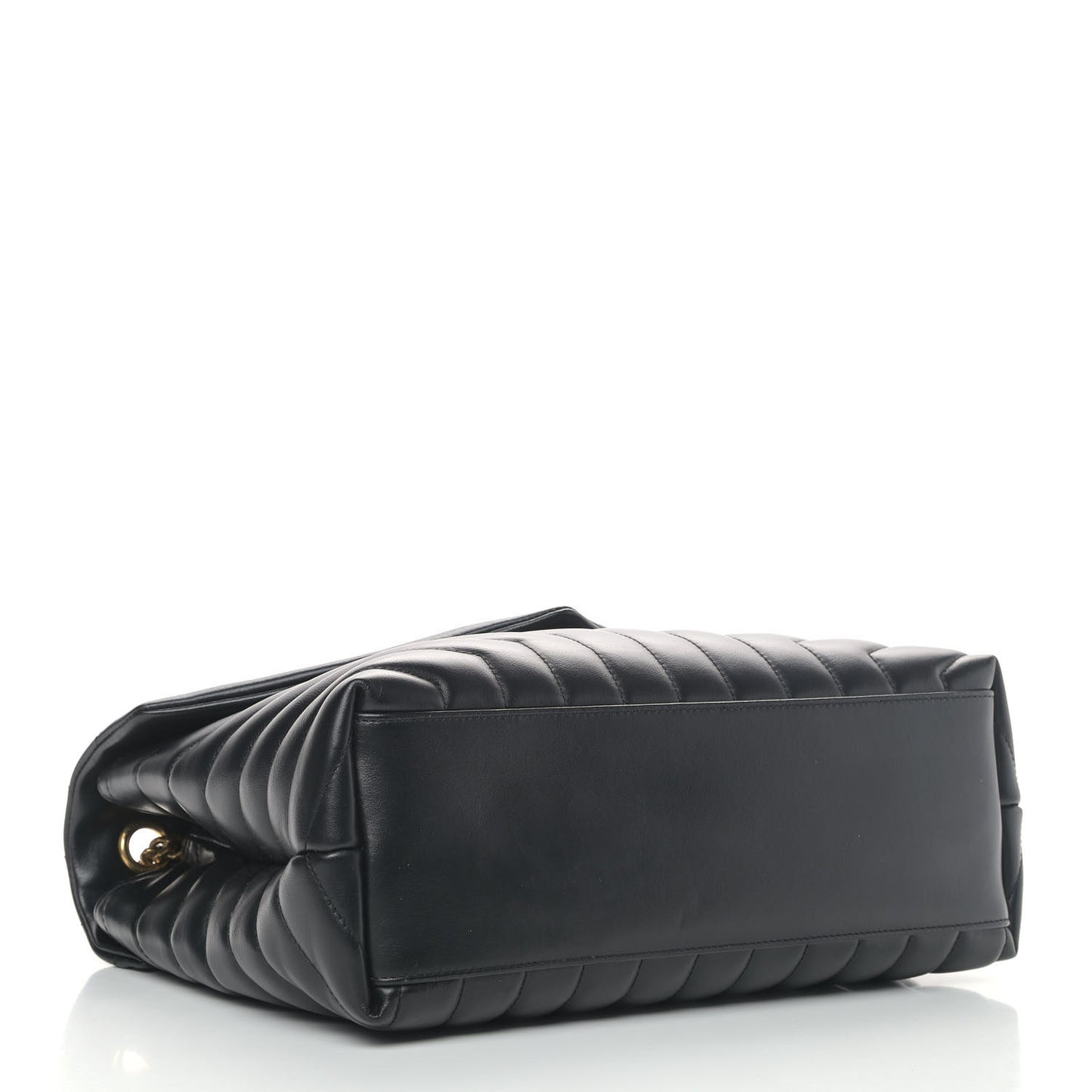 Calfskin Y Quilted Monogram Medium Loulou Chain Satchel Black