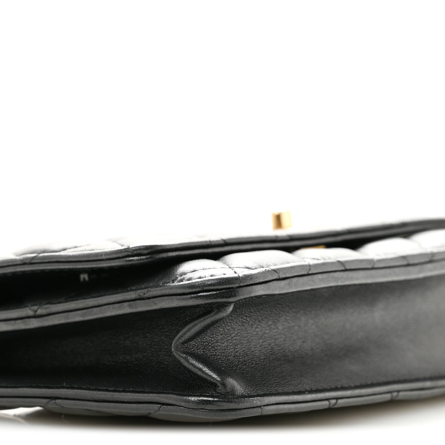 Chanel Lambskin Quilted CC Pearl Crush Wallet on Chain WOC Black 10 of 15