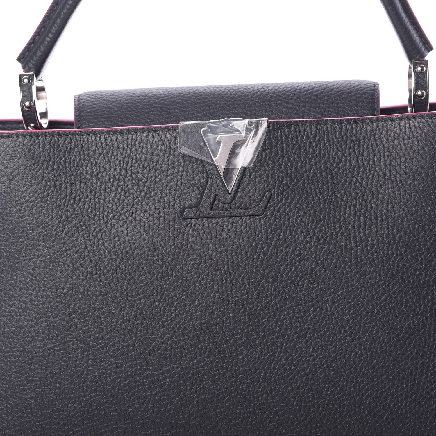 Louis Vuitton Taurillon Capucines MM Cobalt Fuchsia 8 of 10