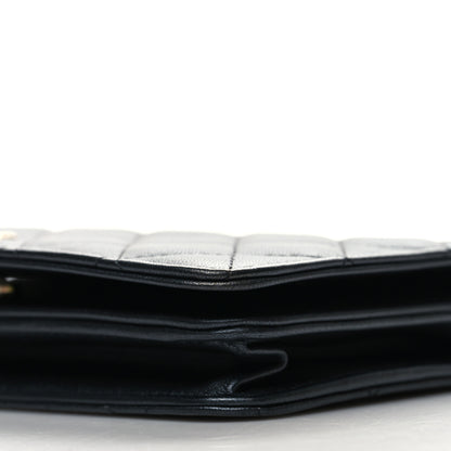 Chanel Iridescent Lambskin Quilted Pearl Wallet On Chain WOC Black 11 of 14