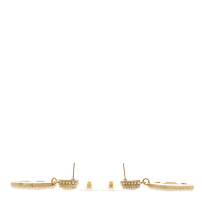 Chanel Pearl CC Drop Earrings Light Gold 3 of 5